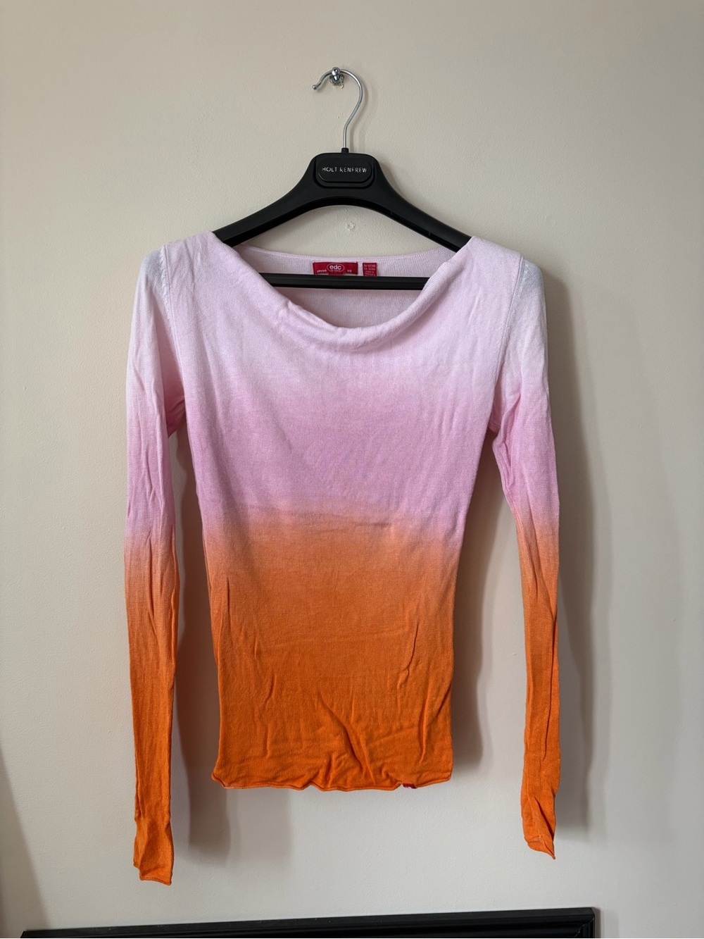 EDC by Esprit Pink to Orange Ombre Long Sleeve Top